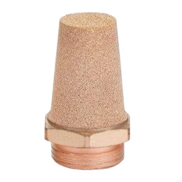 Porous sintered bronze filter cross section showing interconnected metal pores